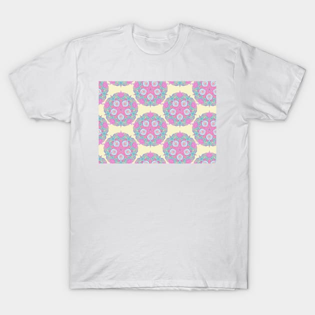 Blue and Pink Mandala T-Shirt by martynzero